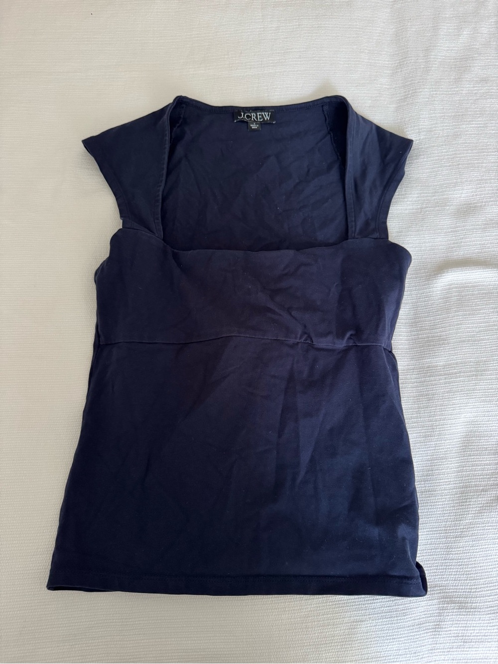 J. Crew Navy Square-Neck Cap Sleeve Tank